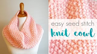 How To Knit An Easy Seed Stitch Cowl [upl. by Charmain]