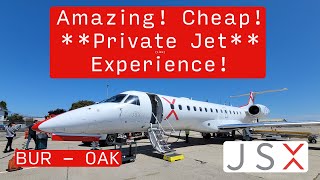 JSX an Amazing Cheap Private Jet Experience  BUR  OAK [upl. by Nica]