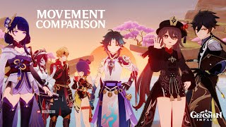 UPDATED Polearm Movement Comparison ALL CHARACTERS as of Genshin Impact 22 [upl. by Kassel]