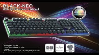 Cliptec USB Led Illuminated KeyboardBLACK NEO review tn [upl. by Dambro]