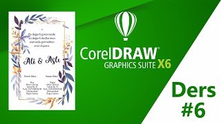 ÜCRETSİZ BİNLERCE DÜĞÜN DAVETİYESİ TASARIMI  CORELDRAW X6 [upl. by Akerue69]