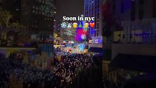 Christmas time in New York travel newyorkcity music snow christmas holidayseason trend [upl. by Enywtna]