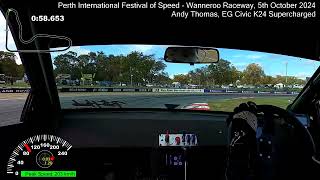 Wanneroo Raceway 58653  Andy Thomas EG Civic K24 Supercharged Perth Festival of Speed 2024 [upl. by Yonatan660]