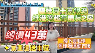 碧桂園十裏銀灘維港灣超筍精裝2房  總價43萬  業主還送車位  樓下羽毛球和籃球場運動方便臨深樓盤 大亞灣樓盤惠州樓盤 [upl. by Alemrac920]