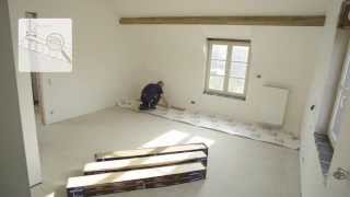 How to install a QuickStep wood floor  floating installation [upl. by Mills]