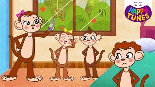 5 Little Monkeys Kids Songs  Happy Tunes [upl. by Aicillyhp]