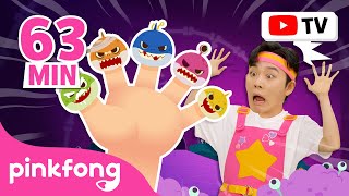 ✨NEW Zombie Shark Finger Family  🏆BEST Hoi Songs🏆  Zombies and Monsters  Official Pinkfong [upl. by Ahcsap]