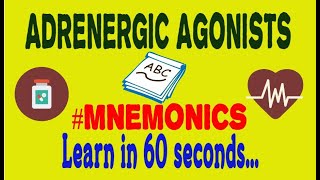 Adrenergic Agonists Learn in 60 Seconds with Mnemonics  PharmCept [upl. by Clorinde]