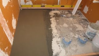 Complete bathroom Schluter systems products Part 3 installing mud base [upl. by Atteyram975]