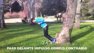 Personal Running  TRX paso adelante con impulso gemelo contrario [upl. by Annavoeg]