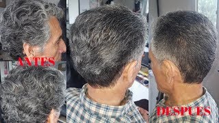 CORTE PARA HOMBRE CLASICO EN CABELLO CRESPO  LEONARDO RAMIREZ [upl. by Aihcats944]