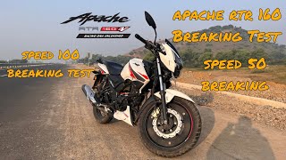 apache RTR160 Breaking Test  0 To 50 0 To 100 break bike [upl. by Nahtan]