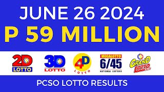 Lotto Result Today 9pm June 26 2024  PCSO Complete [upl. by Rola162]