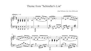 Schindlers List Theme  Piano Arrangement Free Sheet Music [upl. by Ronen]