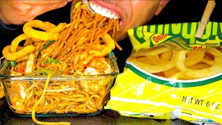 asmr noodles onion rings shrimp eating show mukbang 먹방 mouth sounds no talking jerry [upl. by Garrard]