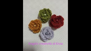 Rosellina alluncinetto🌹🧶 Tutorial facile per principianti [upl. by Nere702]