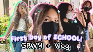 FIRST DAY OF SCHOOL GRWM  Vlog [upl. by Larisa]