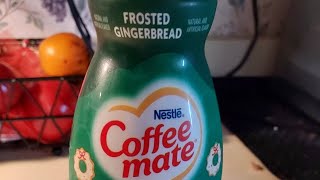 Nestlé Coffee Mate Frosted Gingerbread Coffee Creamer Mini Sip N Review [upl. by Ahsaz]