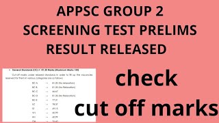 Appsc group 2 prelims results released cut off marks [upl. by Alicia366]