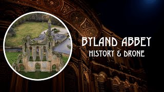 Byland Abbey  historic 4k drone footage and history  Ryedale North Yorkshire [upl. by Karlise996]