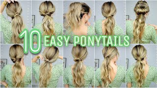 10 BEGINNER FRIENDLY PONYTAIL HAIRSTYLES 🐣 MEDIUM amp LONG HAIRSTYLES [upl. by Rosemaria]