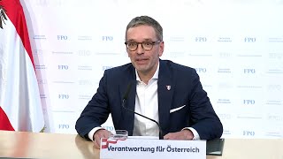 Statement von Herbert Kickl FPÖ nach dem Gesprächstermin bei Bundespräsident Van der Bellen [upl. by Connell655]