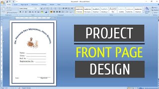 How to Create a Project Front Page in Microsoft Word  Cover Page Design in Microsoft Word [upl. by Georgie638]