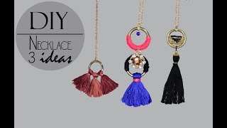 DIY 3 IDEAS PARA HACER COLLARES  COMO HACER COLLARES  COLLARES DE MODA [upl. by Vassar]