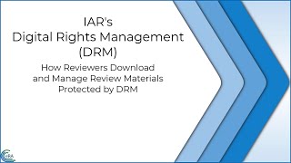 For Reviewers Downloading DRMProtected Application Materials From IAR [upl. by Phail913]