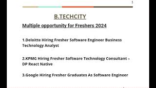 Multiple opportunity for Freshers 2024 [upl. by Etiuqram913]