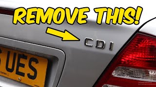 How to debadge your car  Debadging a Mercedes C Class W203 works on any car Clean look [upl. by Stubbs]