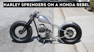 Honda Rebel 250 Bobber Build Part 4  How I Got the Springers to Fit [upl. by Hermina]