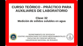 CURSO PRÁCTICO PARA AUXILIARES DE LABORATORIO Clase 32 [upl. by Runkel]