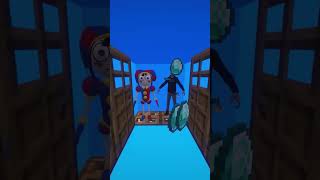 Door Leads To Pomni and MrBeast 🤡💙 VS Wednesday Addams skibidi yes 🖤🔴🤩 shorts mine roblo [upl. by Hazrit]