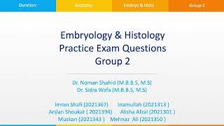 Embryology amp Histology Multiple Choice Questions Group 2 [upl. by Underwood]