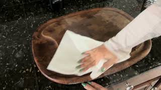 Oiling My Wooden Cutting Board  Kitchen Tools kitchen home organization oiling [upl. by Anneuq]