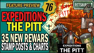 Expeditions The Pitt Rewards 35 Giuseppe Plans amp Stamp Costs Calculations  Fallout 76 [upl. by Airdnekal]