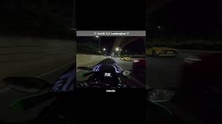 drag racing on Zx10R vs Lamborghini 🏁bikelover ytshorts lamborghini zx10rr virelshorts [upl. by Arihat736]