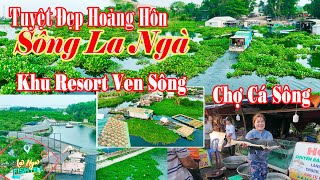 Hoàng hôn Tuyệt Đẹp ở Sông LA NGÀ  Chợ CÁ SÔNG  Tham Quan Khu Nghỉ Dưỡng Ven Sông [upl. by Hanikas]