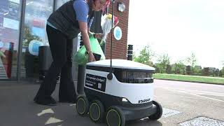 First food delivery in Cambourne by Starship Technologies robot Video Starship Technologies [upl. by Slavic504]