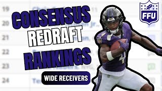 Consensus Redraft Rankings Wide Receivers [upl. by Sontich]