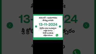 Telugu calendar  Nov 13 2024 [upl. by Swetlana956]