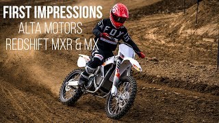 First Impressions 2018 Alta Motors Redshift MXR and MX  Electric Motocross Bike [upl. by Ffirahs167]