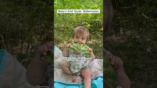 10 month old baby eats Watermelon 🍉 babyeating babyshorts cutebaby babymilestones babyboy [upl. by Michon]