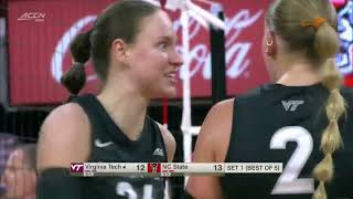 Virginia Tech Volleyball Highlights at NC State [upl. by Thea]