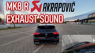 VW Golf 8 R  Akrapovic Sound after 35000 KM 22000 Miles  Different Drive Modes [upl. by Lusty263]