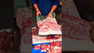 Slicing Large Pieces of Pork meat BeautifullyBest Pork pork porkrecipes porkchops chopper [upl. by Bil]