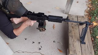 Neat Beltfed 556 AR15 fired from the Bipod while laying prone [upl. by Ardnik969]