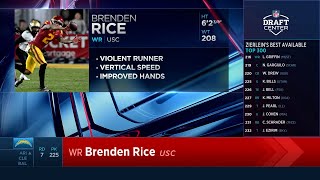 Chargers Select WR Brenden Rice Rd 7 Pick 225  LA Chargers [upl. by Jumbala]