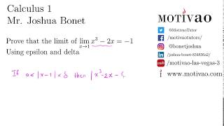 Calculus 1  Epsilon and Delta  Example Cube Polynomial [upl. by Nanyk]